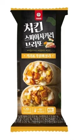 치킨스파이시커리브리또, 120g, 냉동