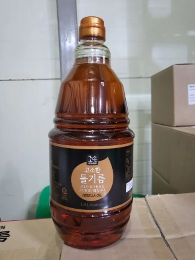 꼬손고소한들기름,1.8L(들기름100%),청양식품,실온 이미지