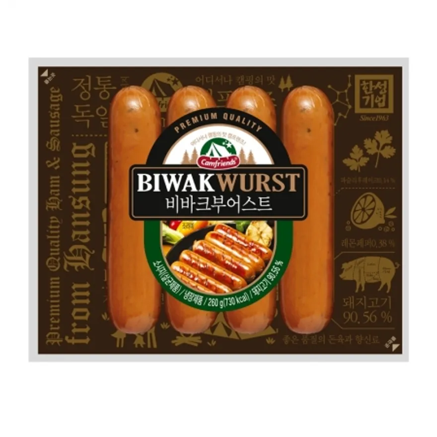 ⭐간편식⭐비바크부어스트, 260g(65g*4EA), 한성기업, 냉장 이미지