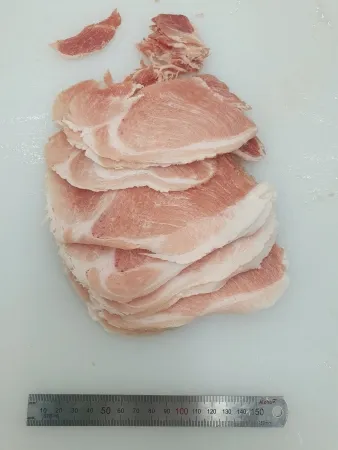 돈육(지방정선),1Kg(0.3cm),전지,냉동,슬라이스,국산,밀봉/진공포장 아님