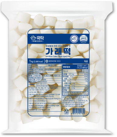 절단가래떡,1Kg(70입/2cm*2cm,소비기한8일),동성식품,냉장
