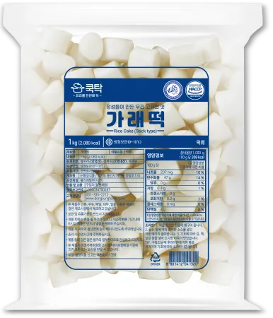 절단가래떡,1Kg(70입/2cm*2cm,소비기한8일),동성식품,냉장