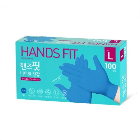 핸즈핏니트릴장갑블루L,380g(3.8g*100EA)