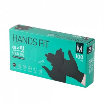 핸즈핏니트릴장갑블랙(검정)M,100매입