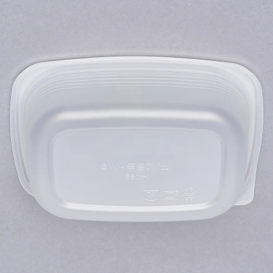 사각 밀폐 죽용기 소형 650ML 500개 세트(몸통+뚜껑) 이미지