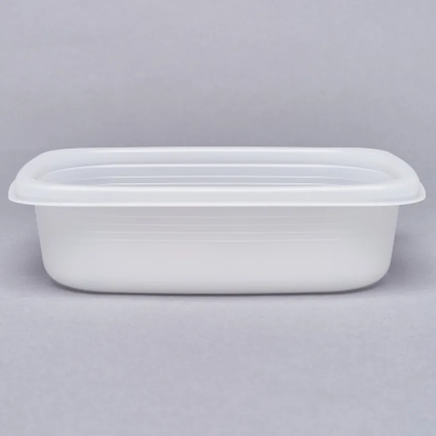 사각 밀폐 죽용기 소형 650ML 500개 세트(몸통+뚜껑) 이미지