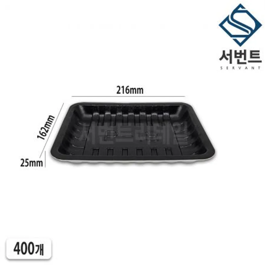 psp 트레이 발포 트레이 18호 검정 400개 일회용 스티로폼 정육점 생선 회접시 용기 이미지