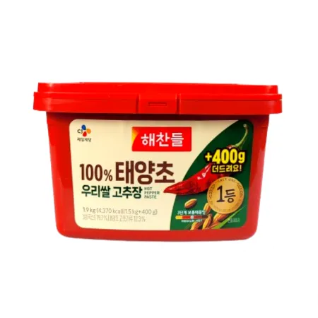해찬들 100% 우리쌀 태양초 고추장 1.9kg 