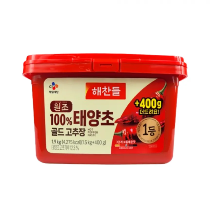 해찬들 맛있게 매운 태양초고추장 1.9kg 이미지