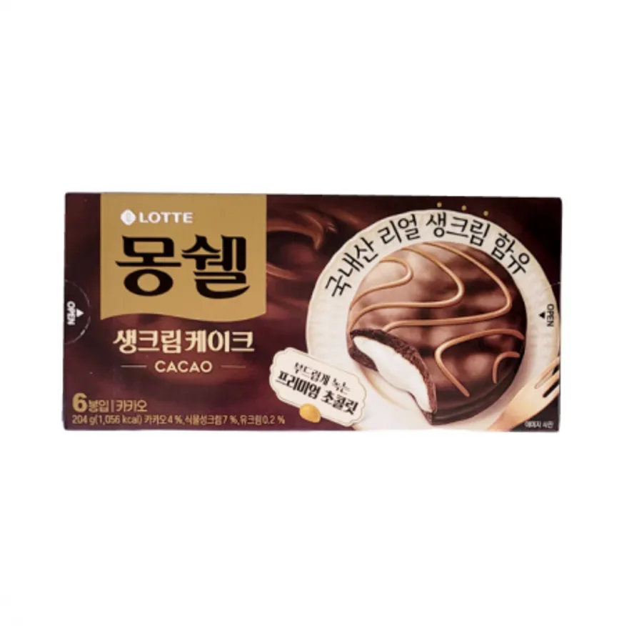 롯데 몽쉘 생크림케이크 카카오 204gx16개입 1박스 이미지