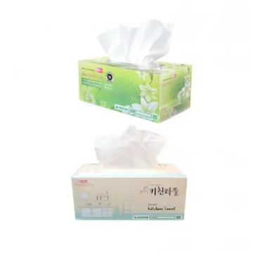 100%천연펄프 미용티슈 200매6곽+뽑아쓰는 키친타올 100매6곽