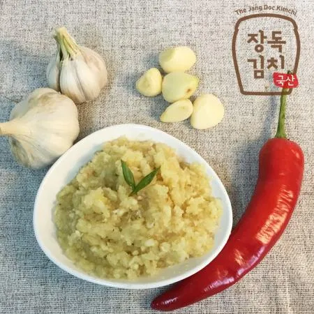 [장독 다진마늘] 첨가물 없이 순수 국산 마늘만 갈아 만든 간마늘 500g 이미지