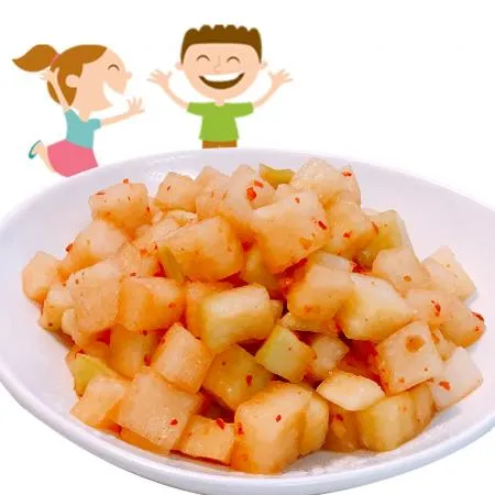 [장독 어린이깍두기 10kg] 우리 아이 첫 깍두기, 어린이집용 안매운김치 HACCP 이미지