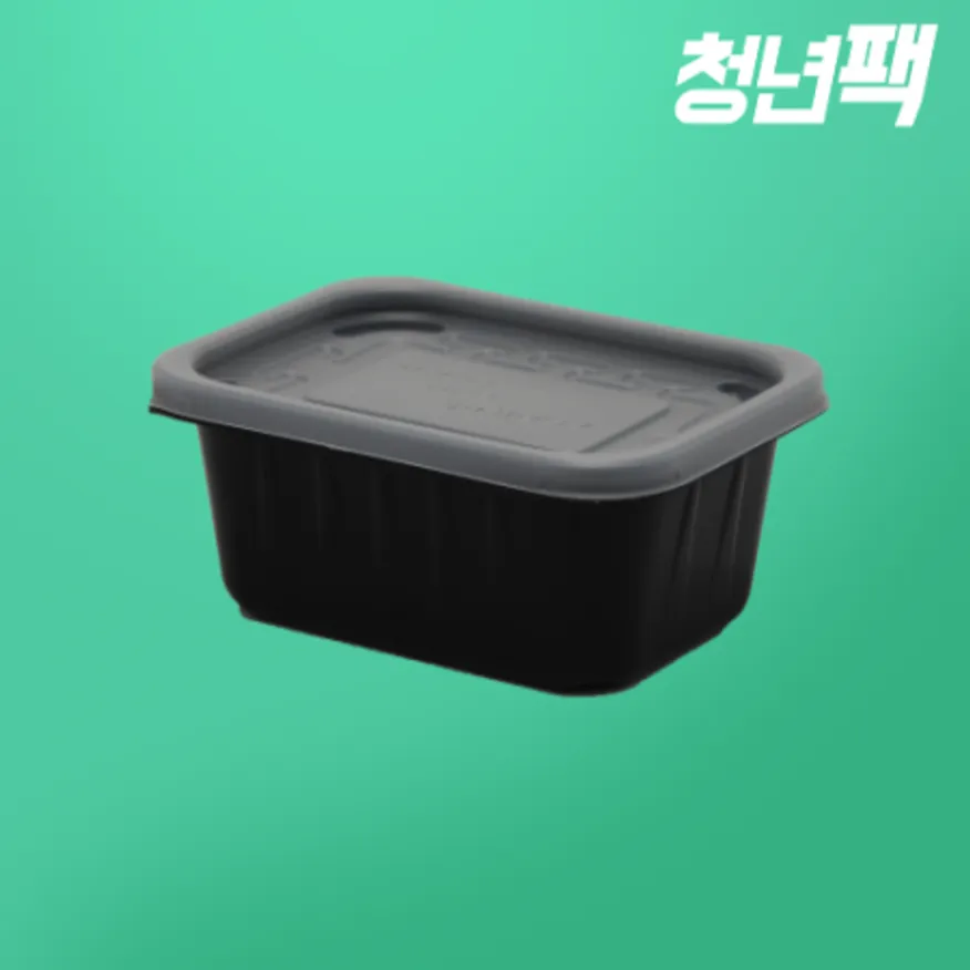 사각반죽용기 400ML 흑색 (몸통+뚜껑) 300세트 이미지