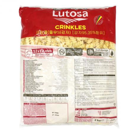 루토사 대용량 감자튀김 줄무늬감자 크링클컷 1박스(2kgx6개)