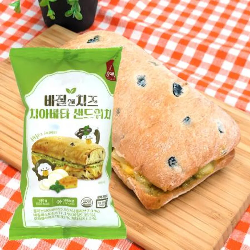 바질앤치즈 치아바타 샌드위치 180g 냉동 이미지