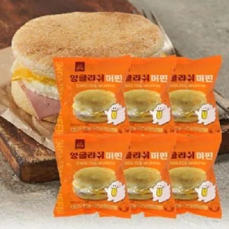 잉글리쉬머핀 140g 6개 냉동 샌드위치 머핀빵