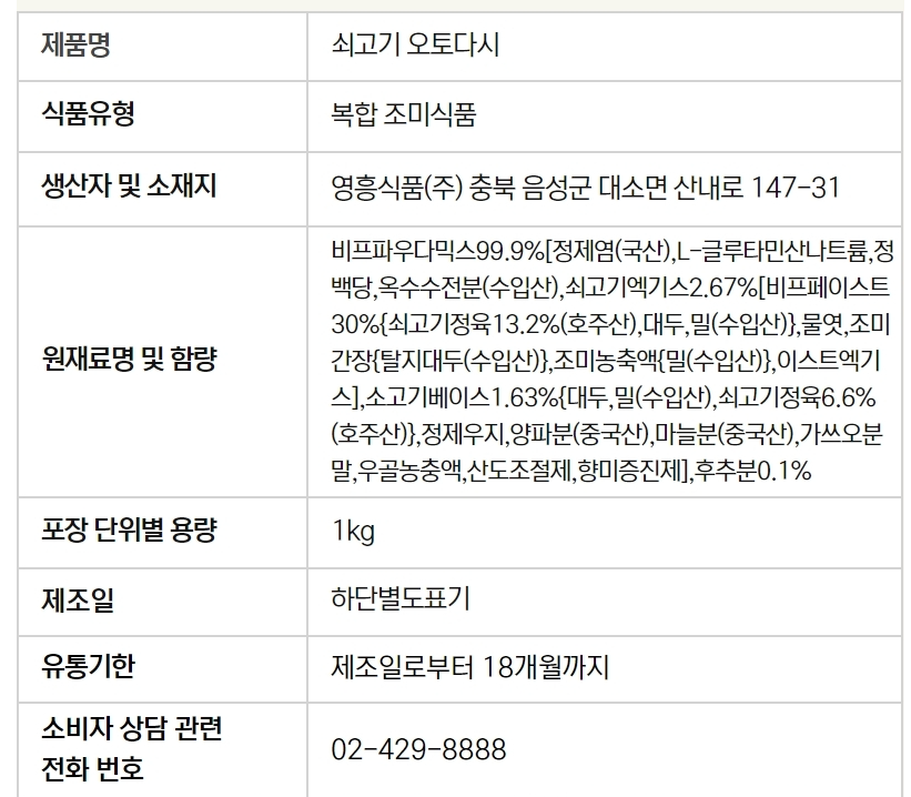 상품정보제공고시
