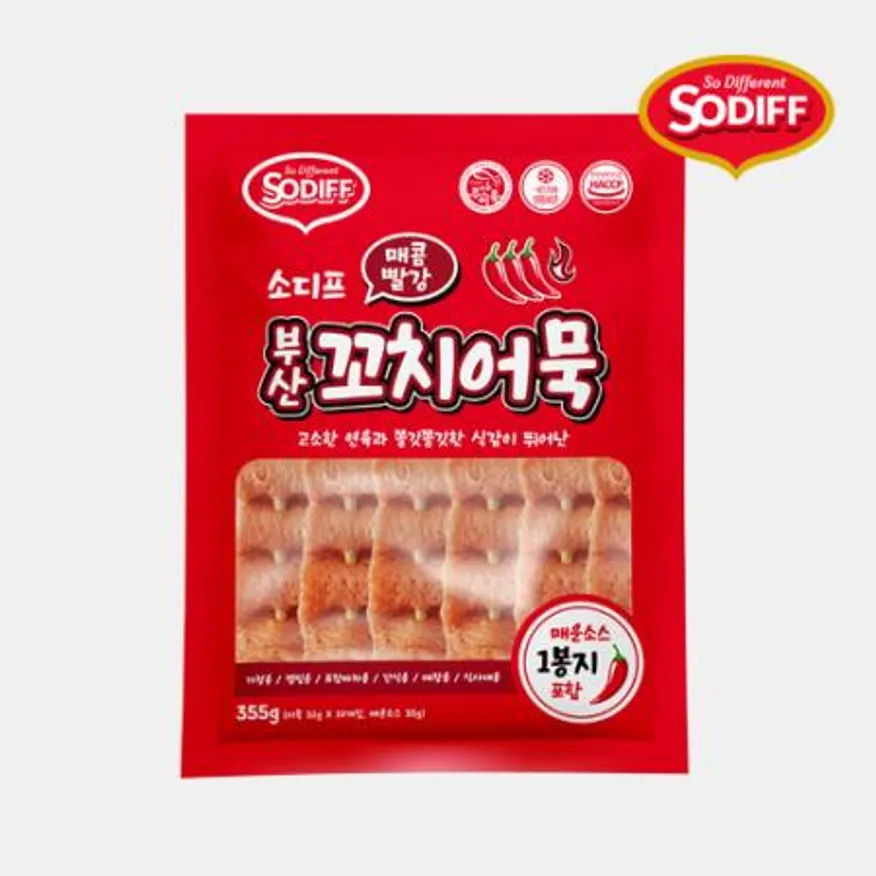 소디프 매콤빨강 부산 꼬치어묵 355g 이미지