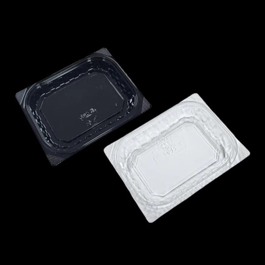 샐러드용기 EH 203 검정 사각 반찬 600개 이미지