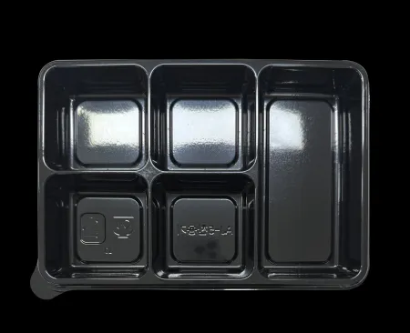AJ 직사각 5칸 찬용기 검정 set 600개