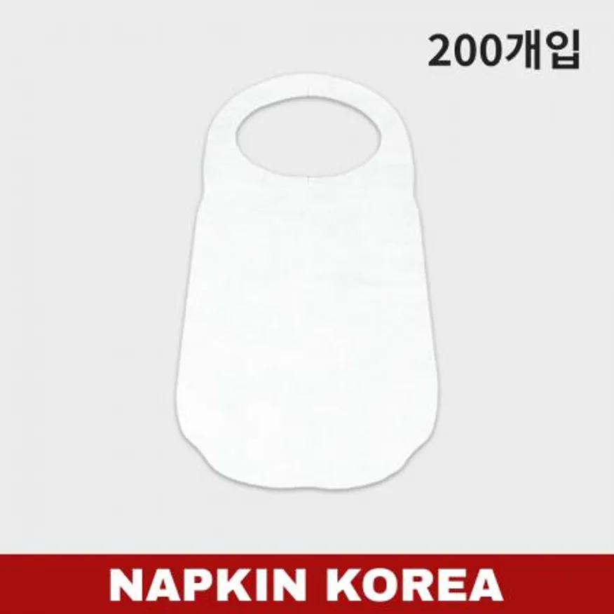 일회용 부직포 앞치마 화이트 30g 200개입 이미지