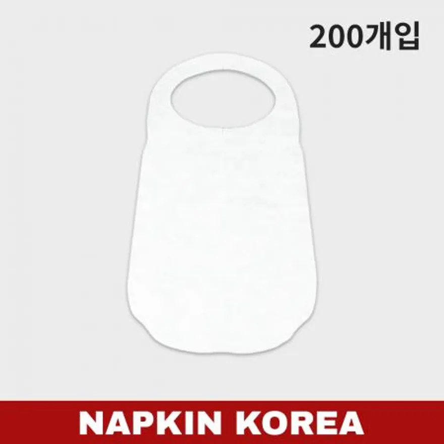 일회용 부직포 앞치마 화이트 30g 200개입 이미지