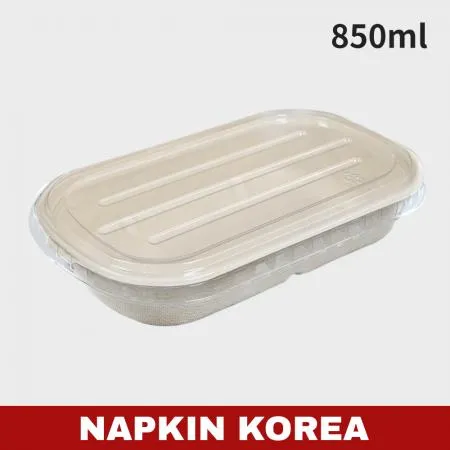 신형 펄프용기 N850 (용기+PET뚜껑) 세트 500개입