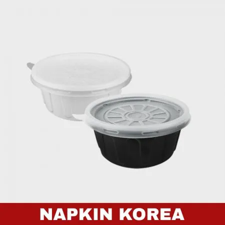 JH 105파이 다용도컵 소 백색 (용기+뚜껑) 세트 1000개입 이미지
