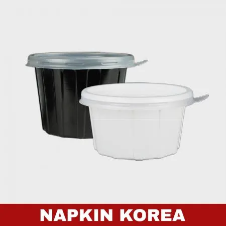 FP 95파이 다용도컵 소 블랙 (용기+뚜껑) 세트 1000개입 이미지