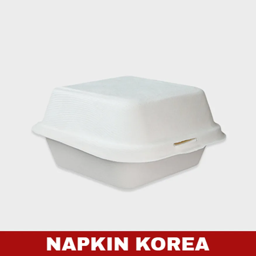 펄프용기 HC61(햄버거) 화이트 500개입 이미지