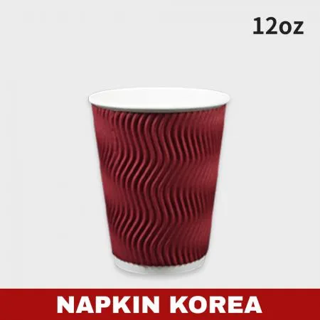 럭셔리 3중 단열컵 웨이브 와인 12oz 500개입