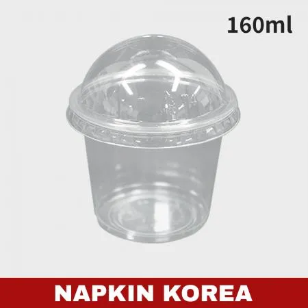 5.5온스 소스컵/다용도컵(PET) 용기+돔형뚜껑 세트 1000개입