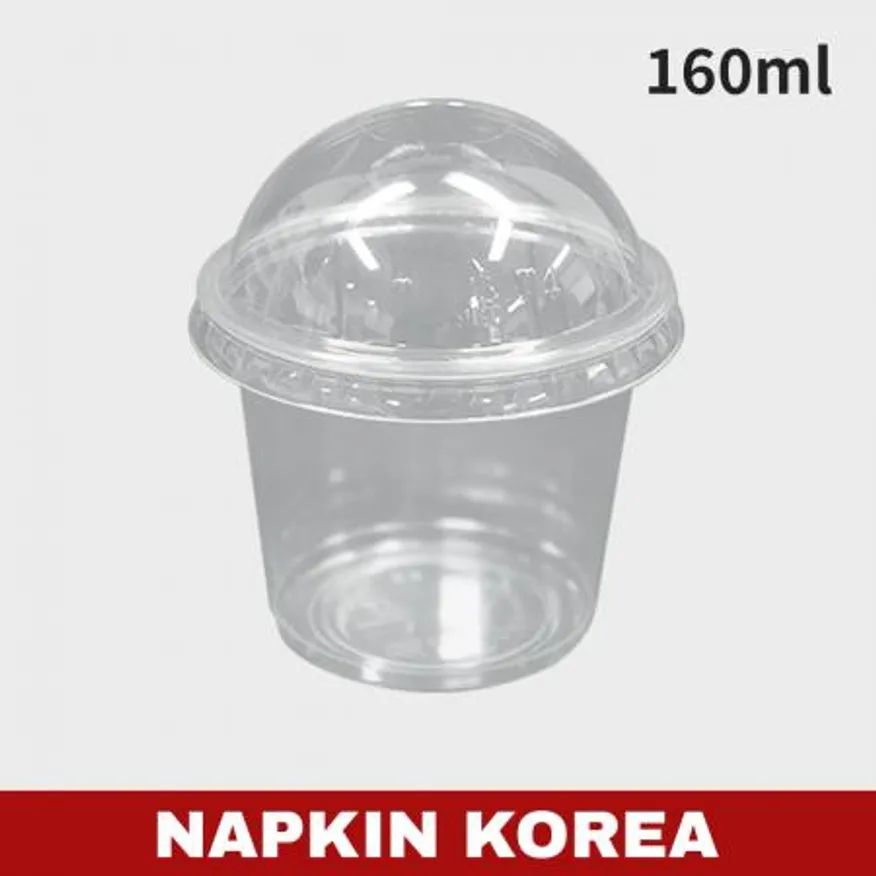 5.5온스 소스컵/다용도컵(PET) 용기+돔형뚜껑 세트 1000개입 이미지