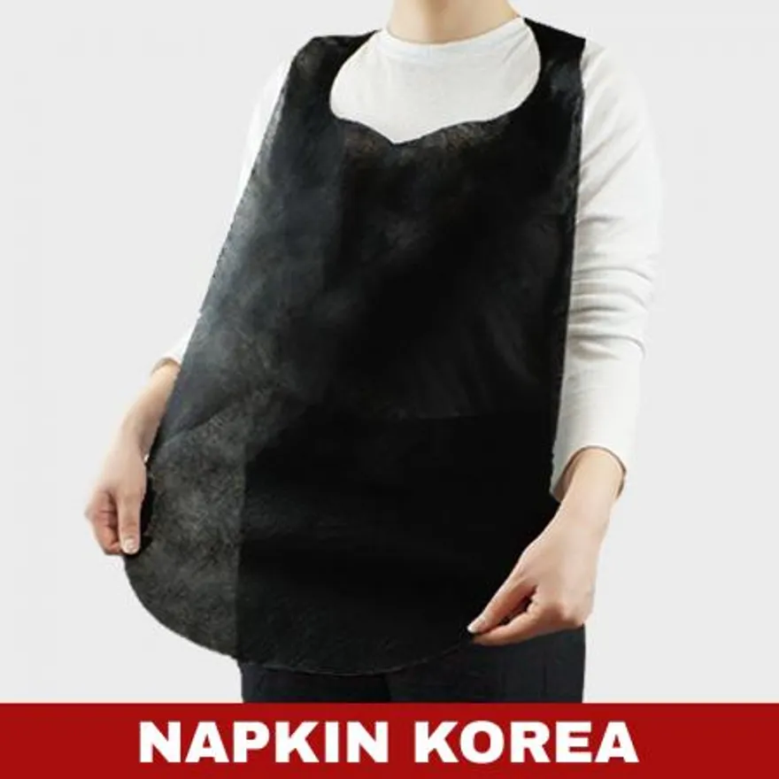 일회용 부직포 앞치마 블랙 30g 200개입 이미지