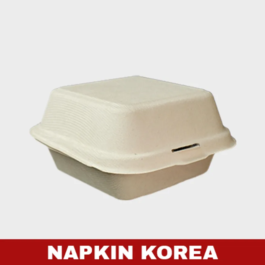 펄프용기 HC61(햄버거) 크라프트 500개입 이미지