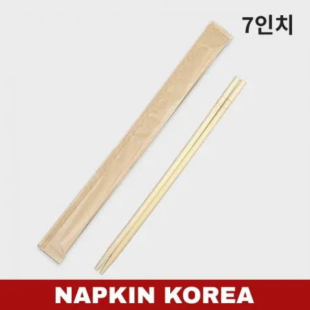 대나무 젓가락 크라프트지 포장 7인치 3000개입