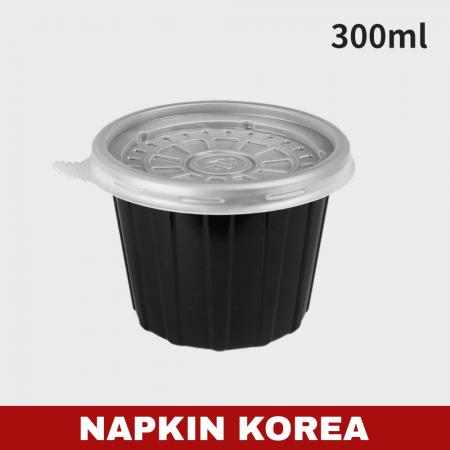 FP 95파이 다용도컵 대 블랙 (용기+뚜껑) 세트 1000개입