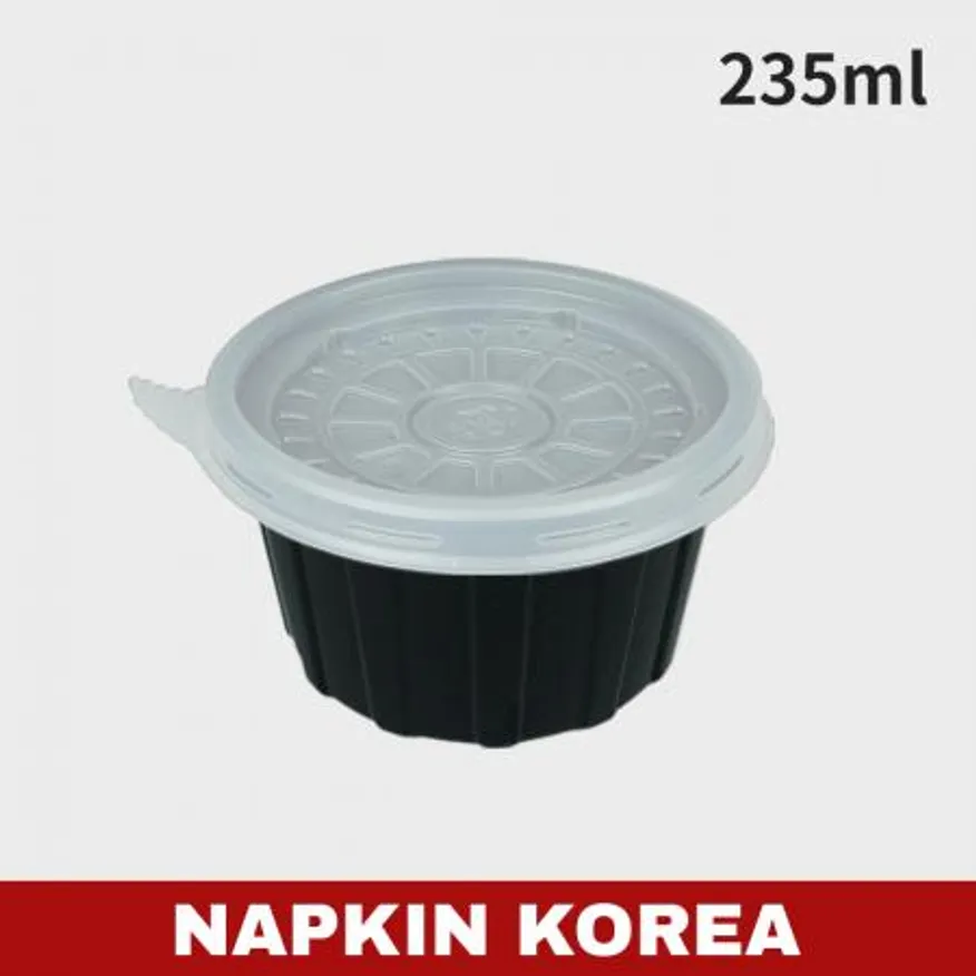 FP 95파이 다용도컵 소 블랙 (용기+뚜껑) 세트 1000개입 이미지