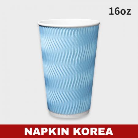 럭셔리 3중 단열컵 웨이브 스카이 16oz 500개입 이미지
