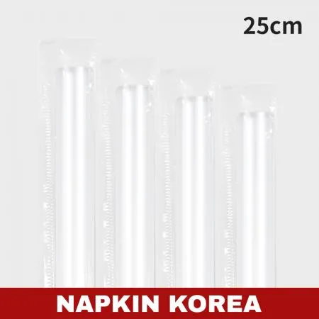 25cm 버블티빨대 개별포장 투명 2800개입