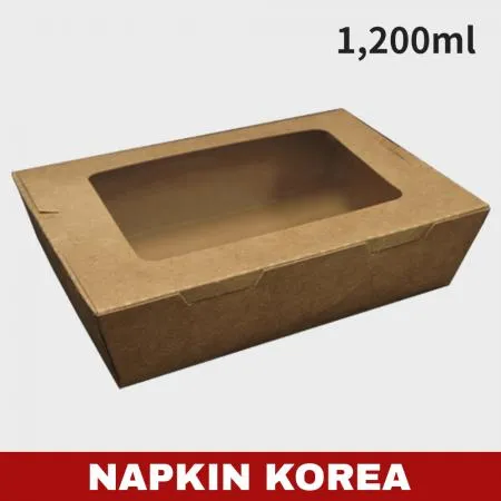 크라프트 투명창 도시락 K1200W 200개입