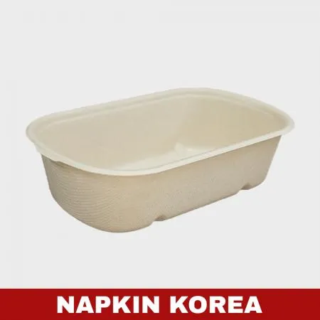 크라프트 펄프용기 BH008 (용기+PET뚜껑) 세트 500개입 이미지