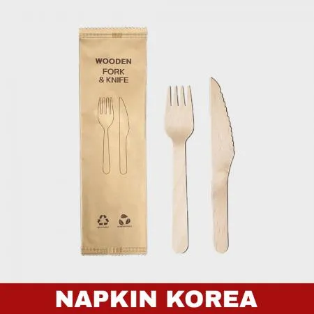 우드 포크 나이프 세트 500개입