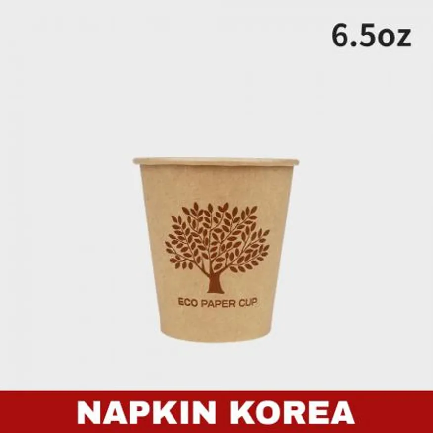 프리미엄 크라프트 6.5온스 종이컵 브라운 1000개입 이미지