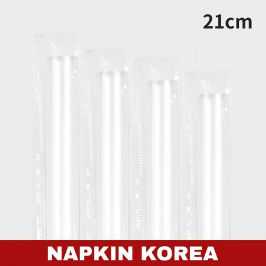 21cm 버블티빨대 개별포장 투명 2800개입 이미지