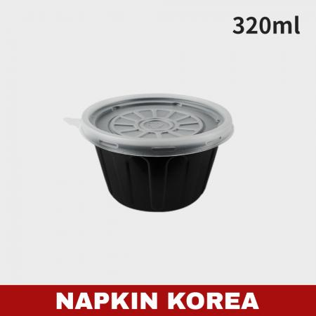 JH 105파이 다용도컵 중 검정 (용기+뚜껑) 세트 1000개입