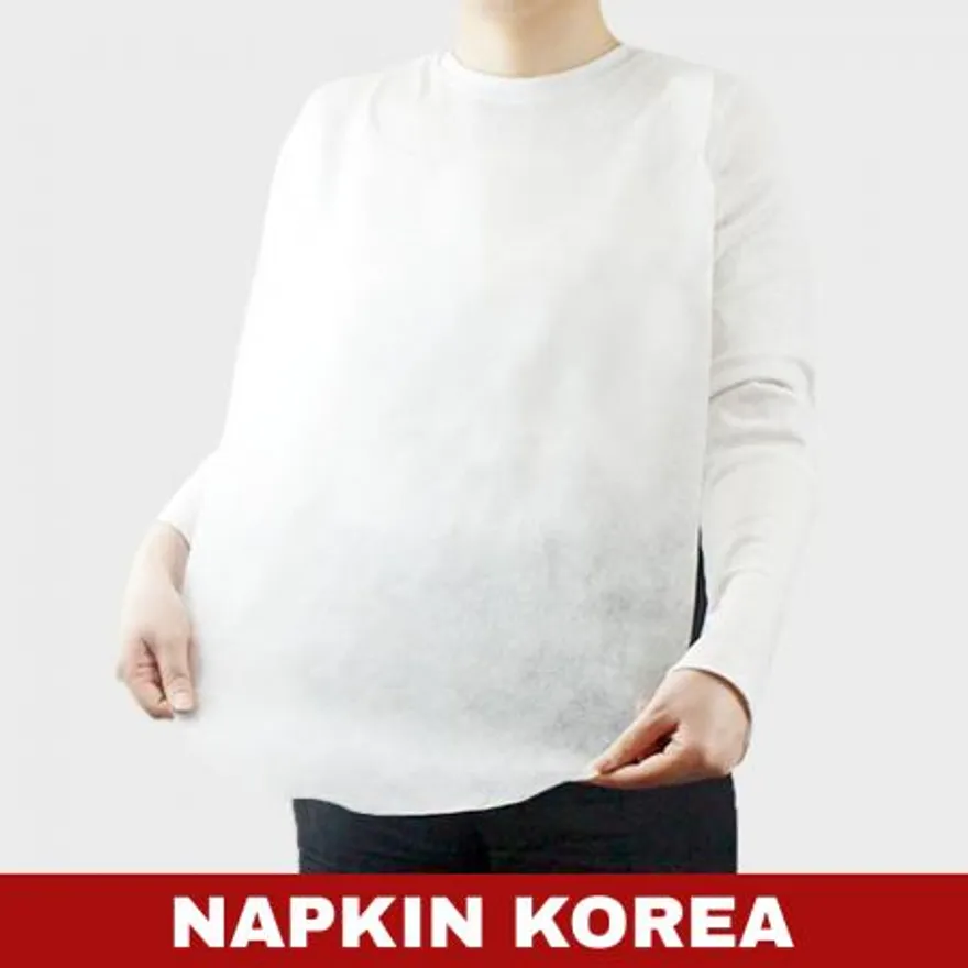 일회용 부직포 앞치마 화이트 30g 200개입 이미지