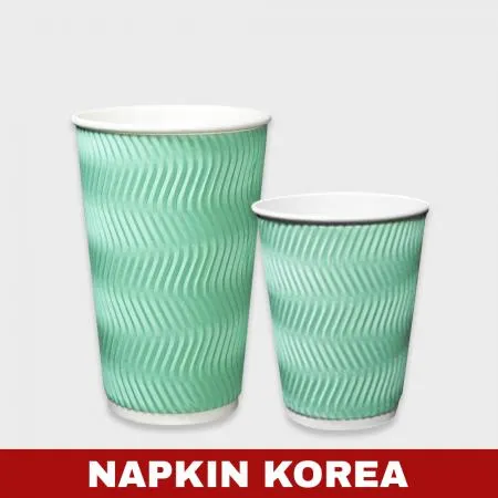 럭셔리 3중 단열컵 웨이브 민트 12oz 500개입 이미지