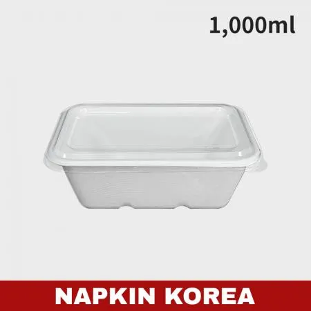 펄프용기 DBH-1000 (용기+PET뚜껑) 세트 500개입